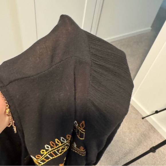 J. Jill Black Blouse with Gold Embroidery - Picture 9 of 9